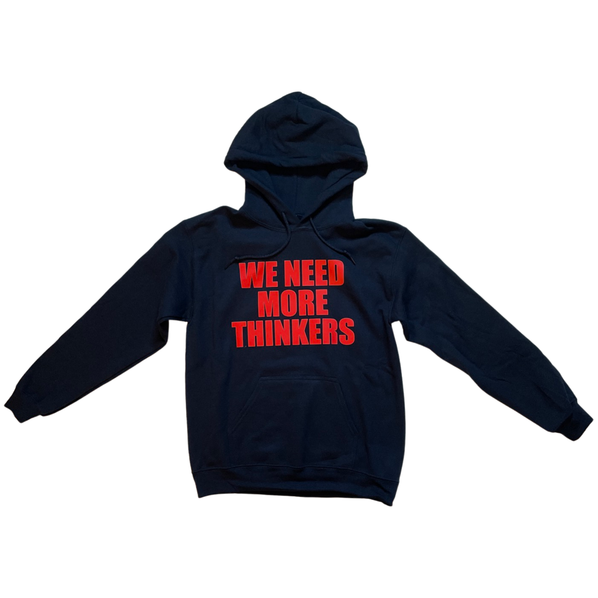 Navy Blue Red Hoodie 60 WE NEED MORE THINKERS